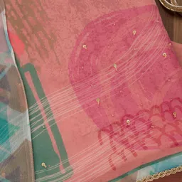 Koskii Printed Tissue Unstitched Dress Material image 3