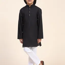 SKAVIJ Boys Solid Cotton Kurta with Pyjama image 4
