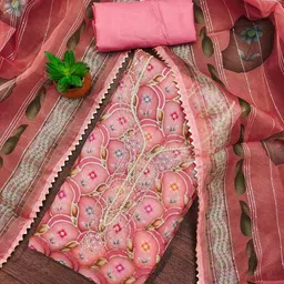 VARNI FABRICS Embroidered Organza Unstitched Dress Material-picture-32