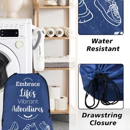 Aura Yellow & Blue 10 Pieces Printed Foldable Laundry Bags image 4