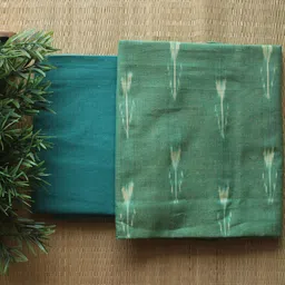 Weaves of Tradition Geometric Ikat Woven Design Pure Cotton Unstitched Dress Material-picture-48
