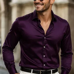 ZEVBISA Men Relaxed Fit Solid Spread Collar Casual Shirt-picture-30