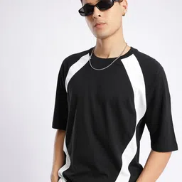 glitchez Colourblocked Raglan Sleeves Relaxed Fit T-shirt-picture-28