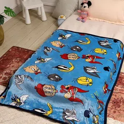 Monte Carlo Blue & Blue Cartoon Characters 600 GSM Blanket-picture-24