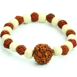 Divine souvenirs Unisex Artificial Beaded Elasticated Wooden Bracelet image 1