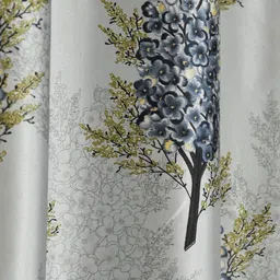 GEET CREATIONS Grey Set of 3 Floral Room Darkening Window Curtain image 3