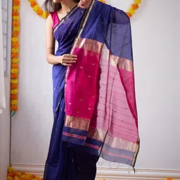 CANIZZARO Floral Woven Design Zari Banarasi Saree image 4