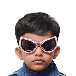 SPADEACES Unisex Kids Black Lens & Red Rectangle Sunglasses with image 4