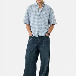 Snitch Men Boxy Checked Casual Shirt-image-90