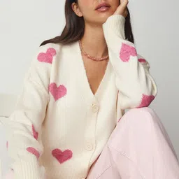 Happiness istanbul Women Printed Cardigan-picture-32