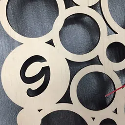 QEZNEF Beige Analogue Traditional Wooden Wall Clock image 4