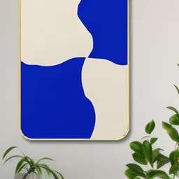 Myntra Elegant Homes Blue & Off White Abstract Printed Wooden Wall Art-picture-32