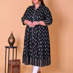 IKRASS Women Plus Size Abstract Printed Festive Anarkali Kurtas image 2