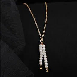 SZN Set Of 2 Gold-Plated Artificial Beaded Minimal Chains image 5
