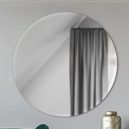 ARYAANSH Grey Round Glass No Drill Wall Mirror-image-13