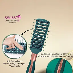Swiss Connection Set Of 2 Vented And Velvet Styling Paddle Hair Brush image 5