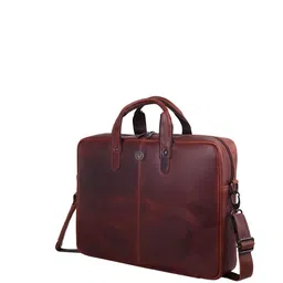 WildHorn Men Leather Solid Laptop Bag image 4