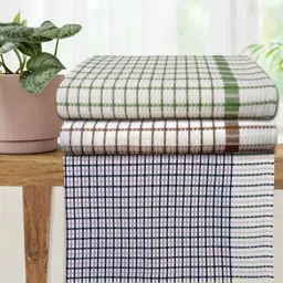 Athom Living Brown & Green 3 Pieces Printed Cotton 210 GSM Bath Towel-picture-23