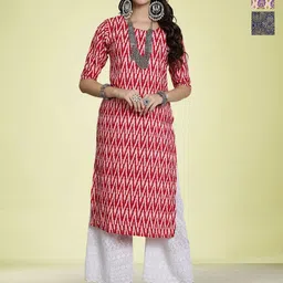 Moda Rapido Women Ethnic Motifs Printed Thread Work Floral Crepe Kurta-picture-29