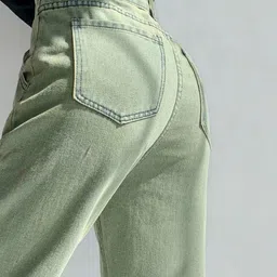 KPOP Women Regular Fit Mid-Rise Light Fade Jeans image 2