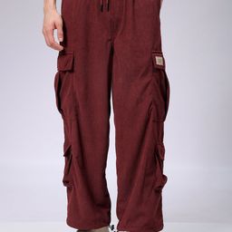 The Indian Garage Co Men Mid-Rise Flared Cargos Trousers-image-38