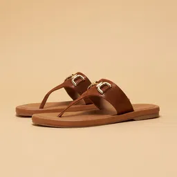 ERIDANI Women Embellished T-Strap Flats with Buckles-picture-12