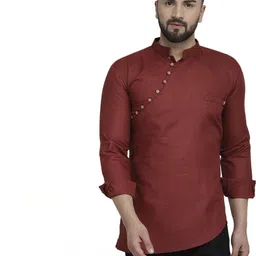 B BEN Men Maroon Kurtas-image-81