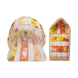 Fareto Kids Printed Cotton Mattress with Net Carry Bag Baby Bed Set-picture-42