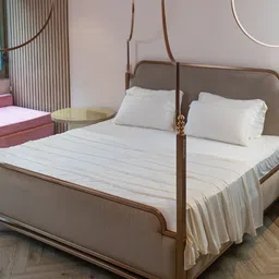 DEBAANS 300 TC Queen Bedsheet with 2 Pillow Covers-picture-37