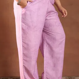 EXTRA LOVE BY LIBAS Women Plus Size Ethnic Motifs Printed Kurta with Palazzos & Dupatta image 5