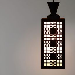 Gojeeva Black & White Textured Contemporary Wooden Rectangle Shaped Hanging Lamp-picture-37