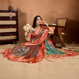 Faishonhouse Ethnic Motifs Silk Blend Saree image 4