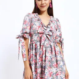 Sugercandy Women Floral Printed Fit & Flare Mini Dress-image-38