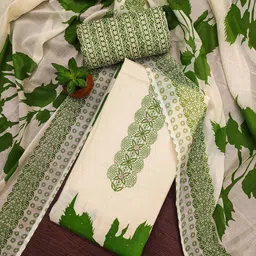 Maroosh Floral Printed Stones Studded Cotton Unstitched Dress Material-picture-30