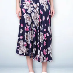 Jinfo Women Floral Printed High-Low Hem Midi Skirt-picture-27