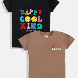 YK X Minute Mirth Boys Pack of 2 Printed Round Neck T-shirts-picture-49