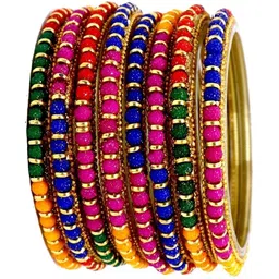 Raj world Multi Glass Artificial Stones Bangle image 3