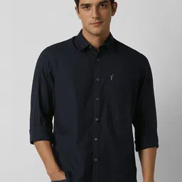 Peter England Casuals Men Slim Fit Spread Collar Solid Cotton Shirt-image-87