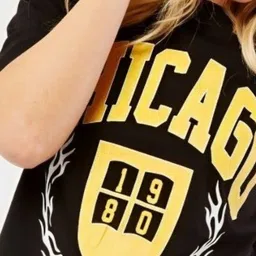 SZN Women Printed Extended Sleeves Raw Edge T-shirt image 4