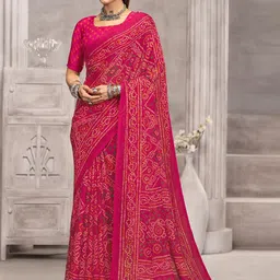 Panzora Bandhani Poly Chiffon Bandhani Saree-picture-40