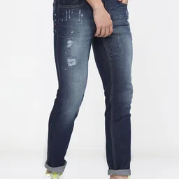 HIGHLANDER Men Slim Fit Mildly Distressed Light Fade Stretchable Jeans image 2