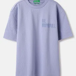 United Colors of Benetton Girls Self Design Striped Pure Cotton T-shirt-picture-36
