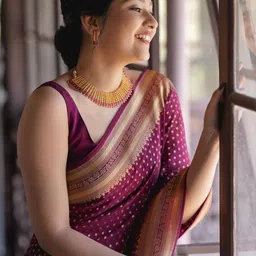 Snofi Creation Woven Design Zari Art Silk Handloom Kanjeevaram Saree image 5