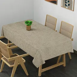 KLOTTHE Beige & White Cotton 6-Seater Rectangle Table Cover With Embellished details-picture-50