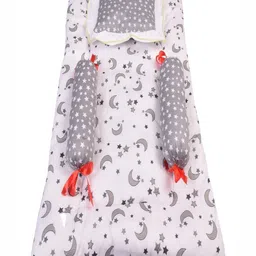 DALUCI Grey & White Geometric Cotton 3 Piece Single Regular Bedding Set-image-42