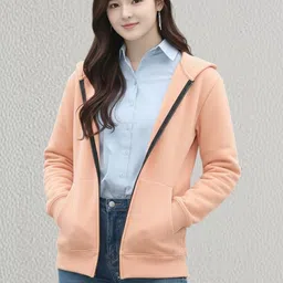 Parona Women Fleece Lightweight Open Front Jacket image 4