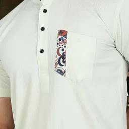 SAMRIZ Men Standard Fit Solid Band Collar Casual Shirt image 4