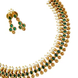Pihtara Jewels Gold Plated & Stone Studded Jewellery Set image 4