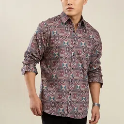 MARK & ALBERT Men Slim Fit Printed Casual Shirt image 2