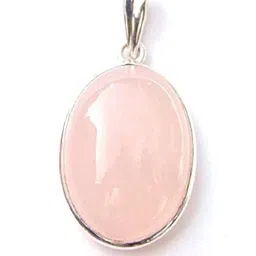 AURRA STORES Unisex Pink Gemstone Silver-Plated Oval Pendants-picture-15